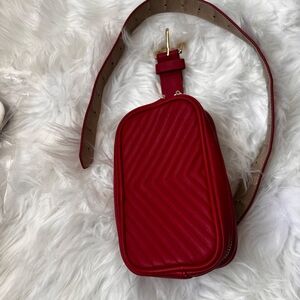 Steve Madden Cherry Red Chevron Crossbody Bag
